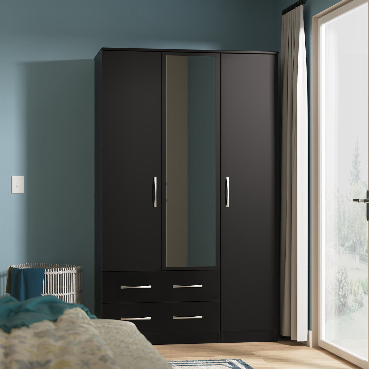 Avon Triple 2 Drawer Mirror Robe