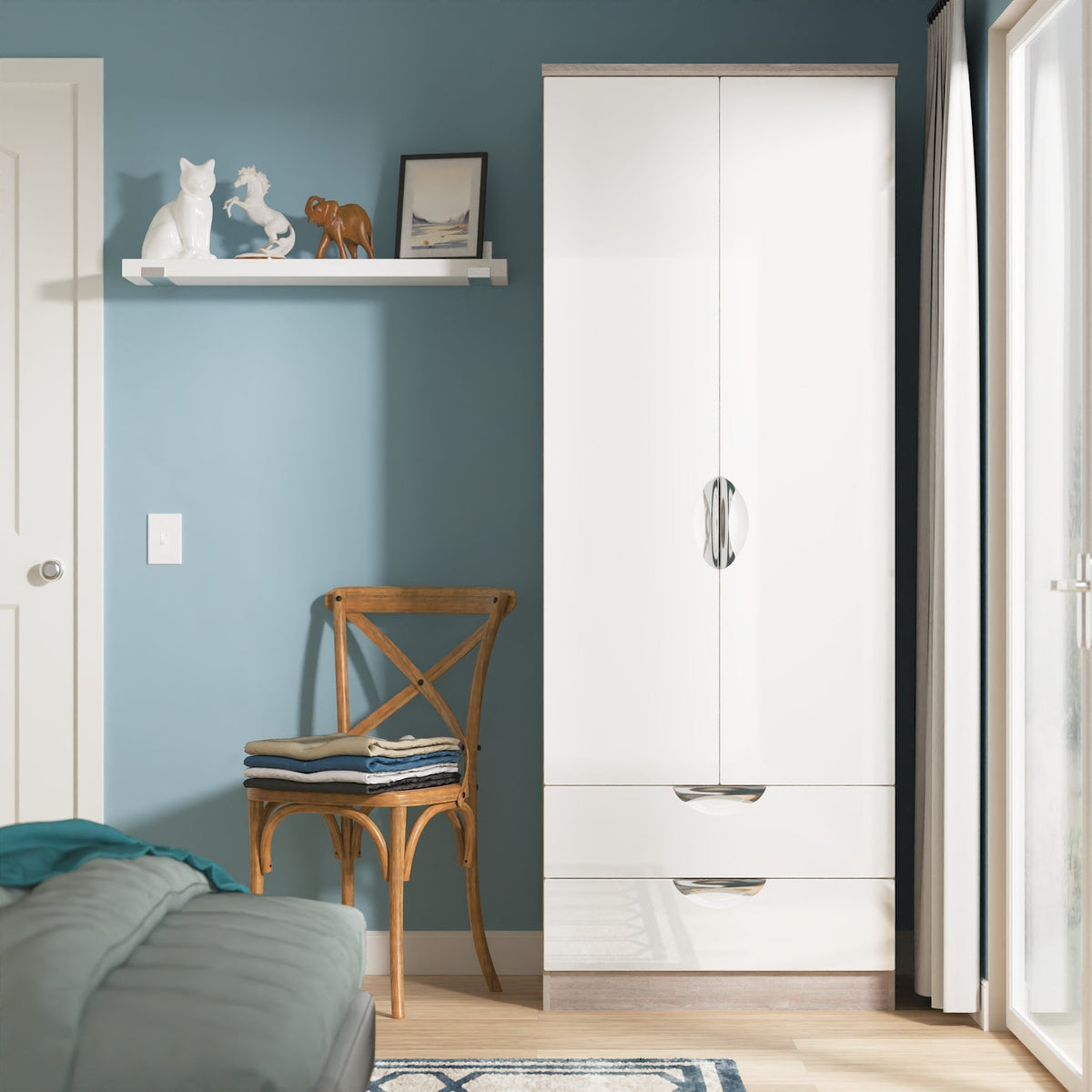 Camden Tall 2ft 6in 2 Drawer Robe