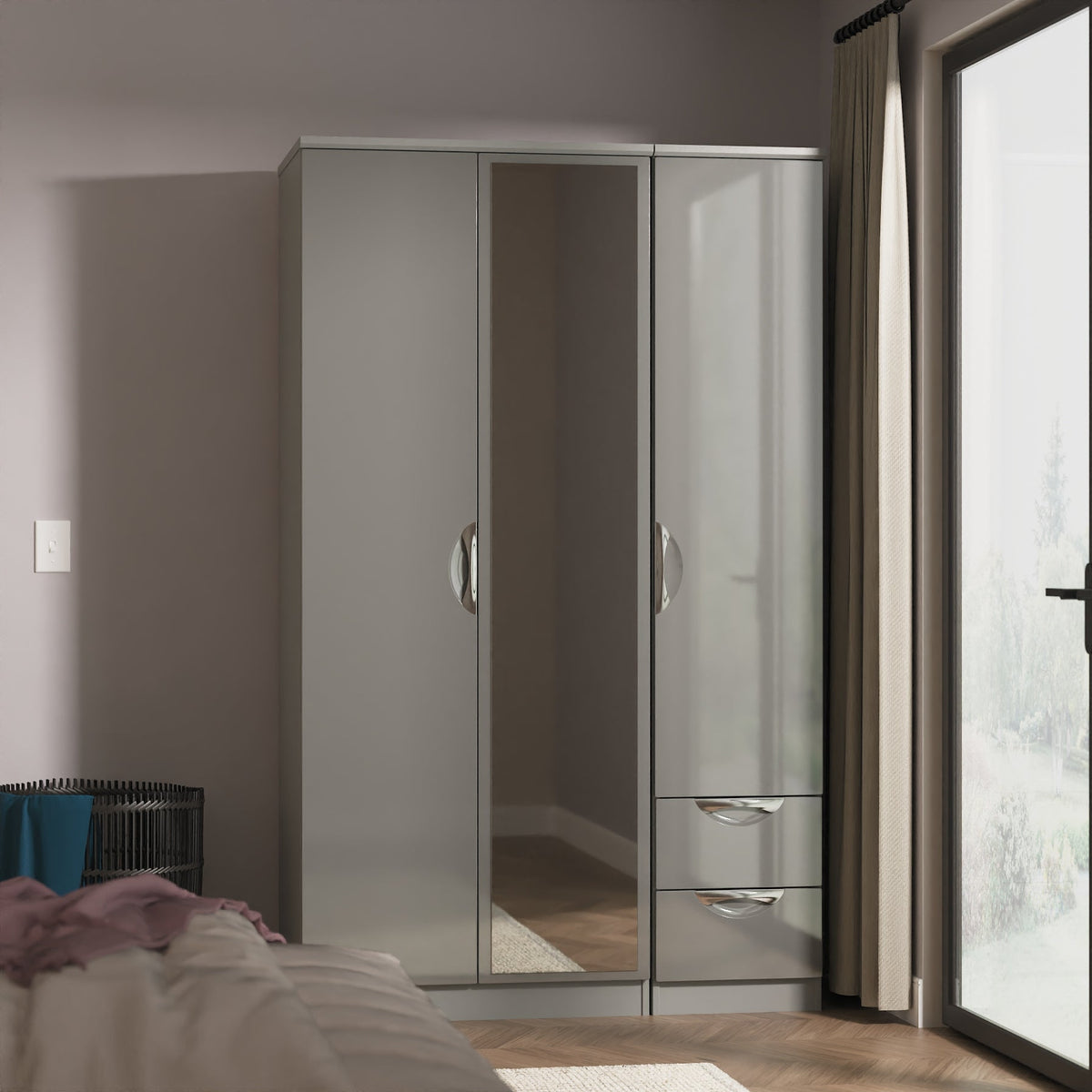 Camden Triple Mirror + Drawer Robe