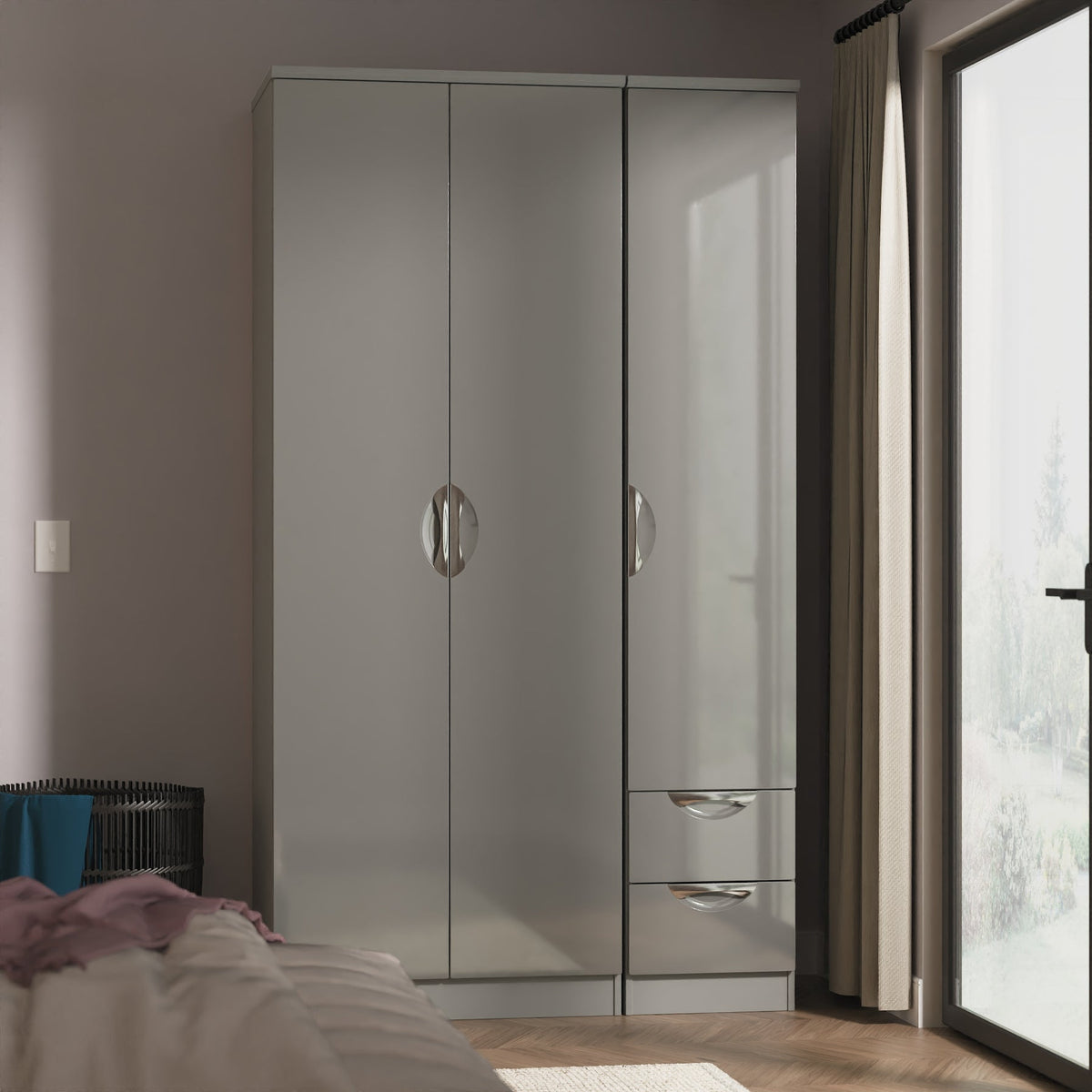 Camden Tall Triple Plain + Drawer Robe