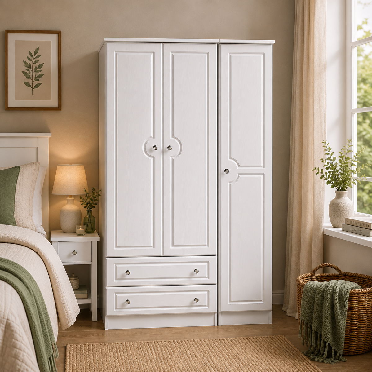 Crystal Triple 2 Drawer Robe