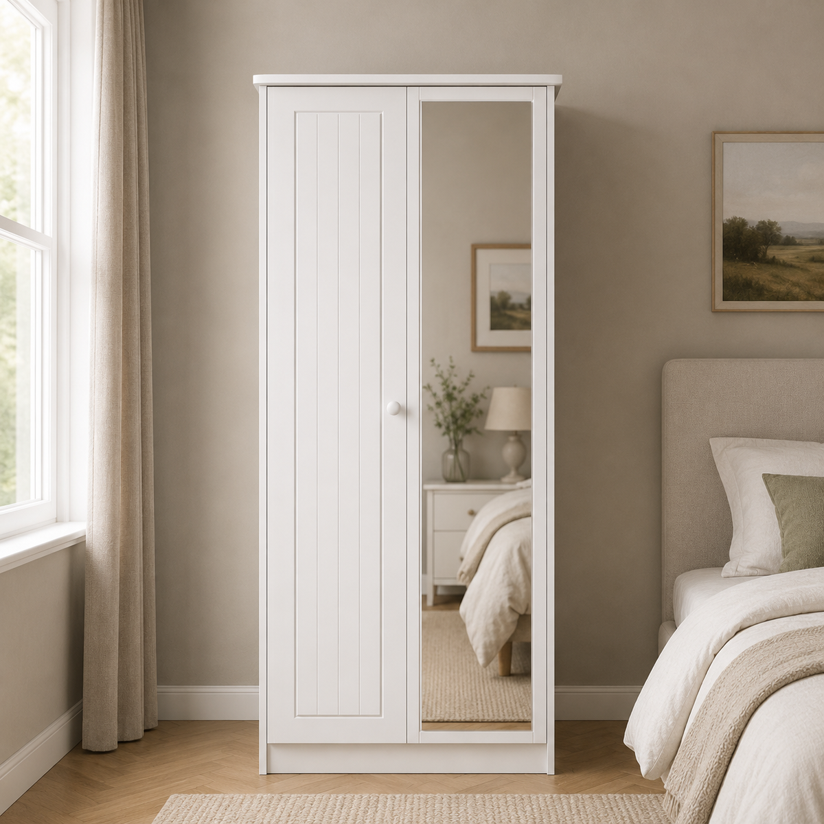 Warwick Tall 2ft 6in Mirror Robe