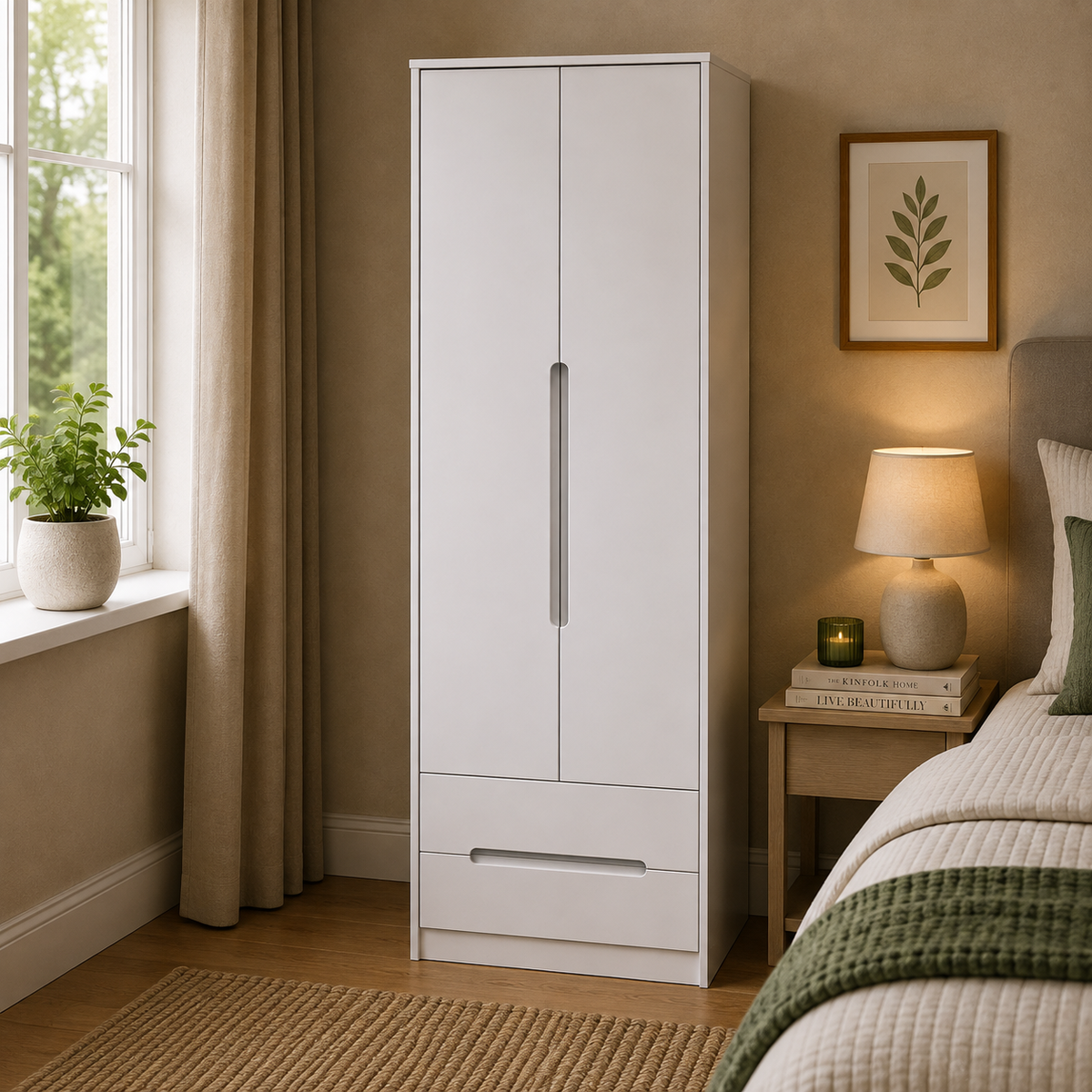 Monaco Tall 2ft 6in 2 Drawer Robe