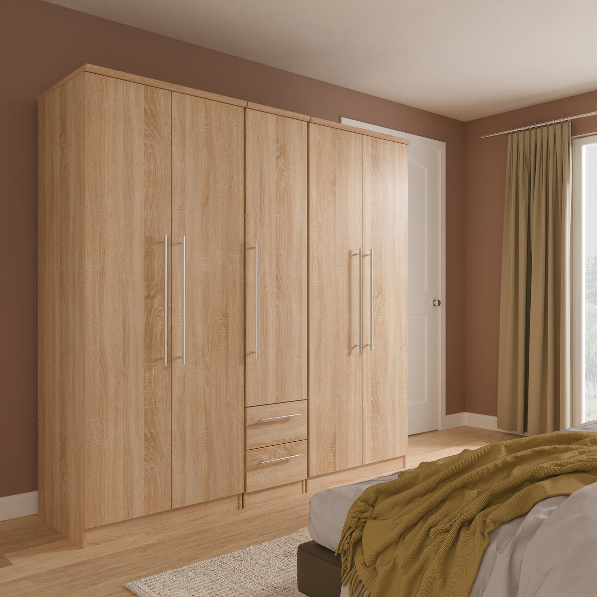 Sherwood 5 Door 2 Drawer Wardrobe