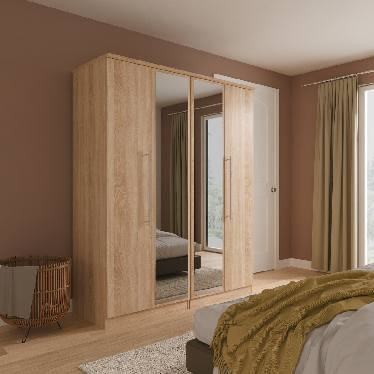 Sherwood 4 Door 2 Mirror Wardrobe