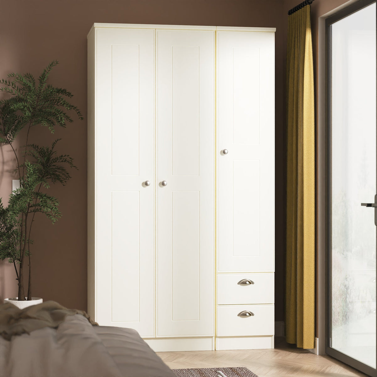 Victoria Tall Triple Plain + Drawer Robe