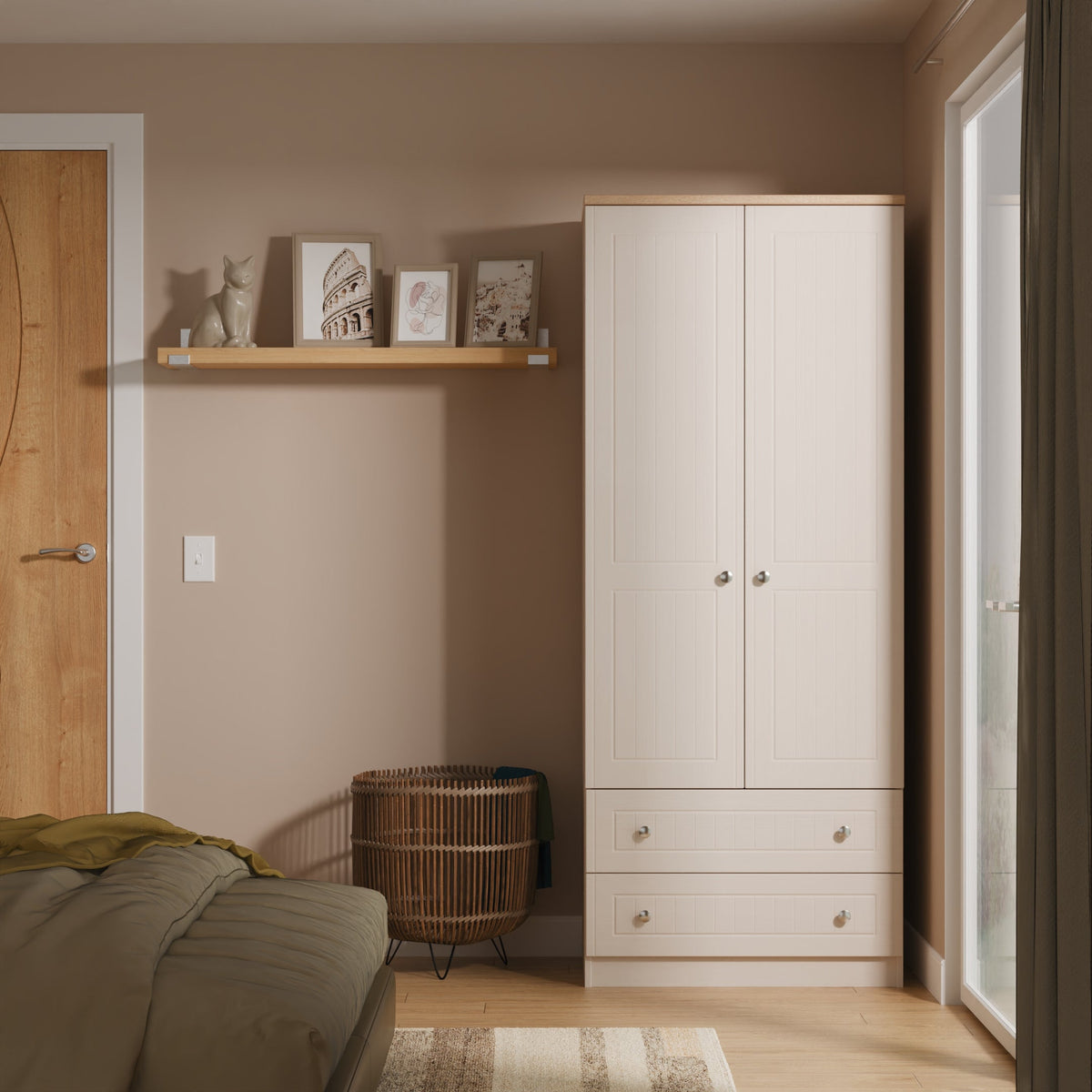 Vienna Tall 2ft 6in 2 Drawer Robe