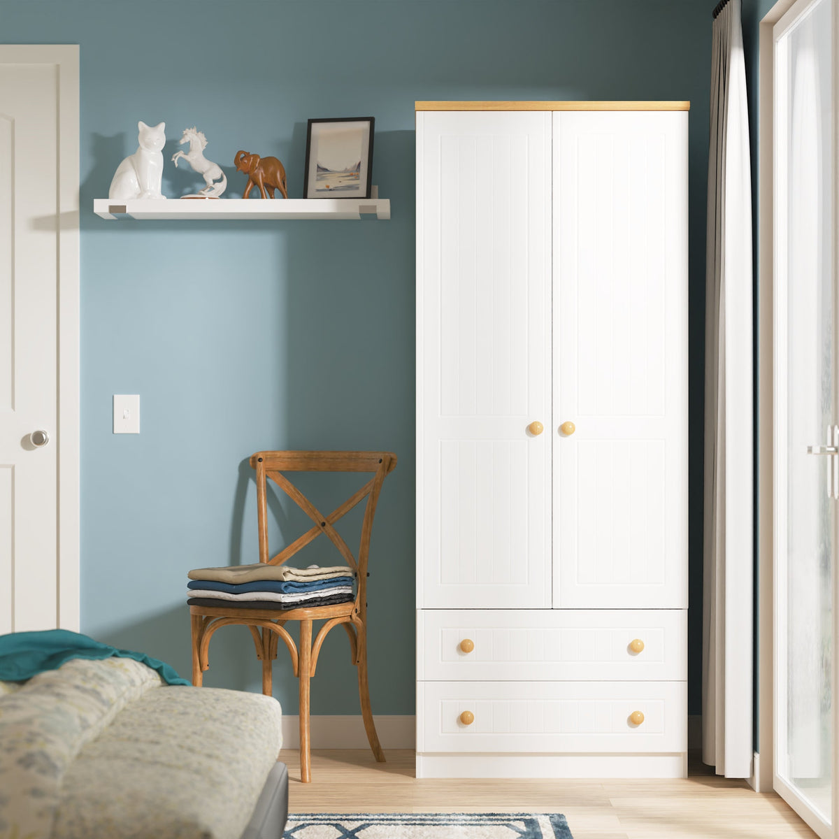 Warwick Tall 2ft 6in 2 Drawer Robe