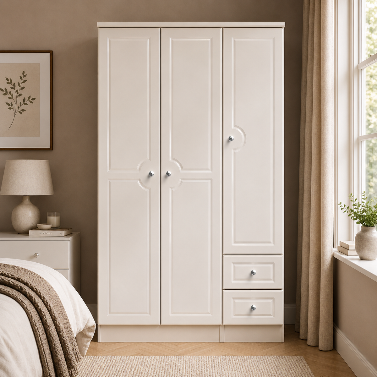 Balmoral Triple Plain + Drawer Robe