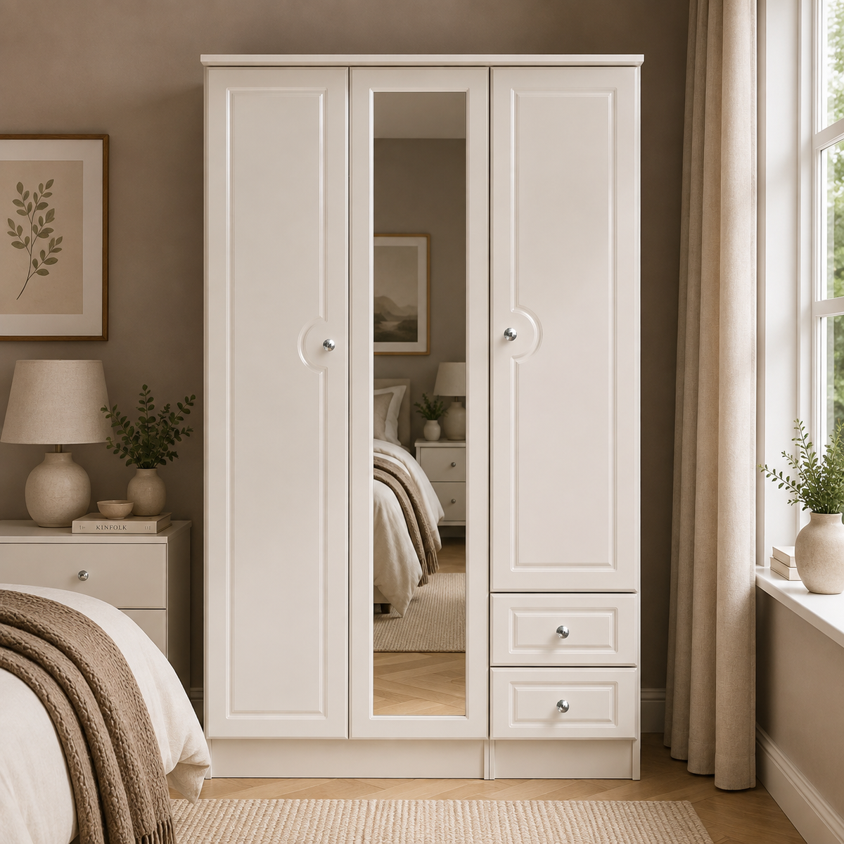 Balmoral Triple Mirror + Drawer Robe