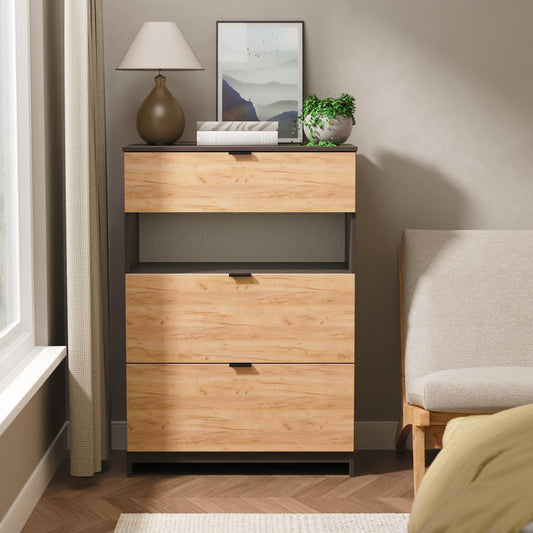 Bora 3 Drawer Deep Chest With Shelf