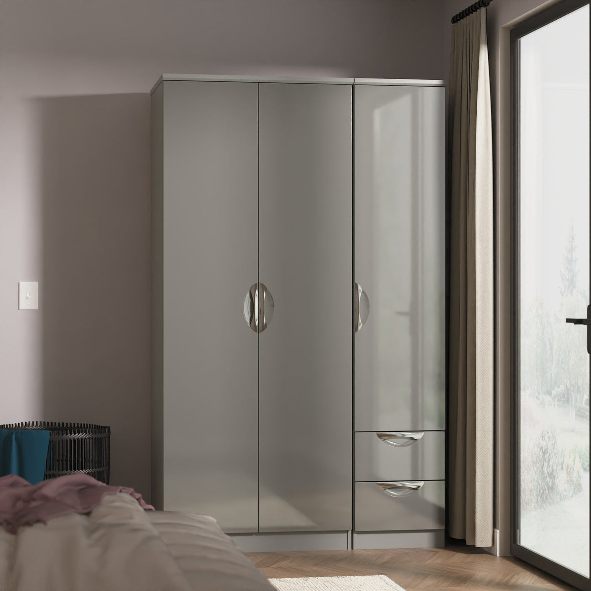 Camden Triple Plain + Drawer Robe