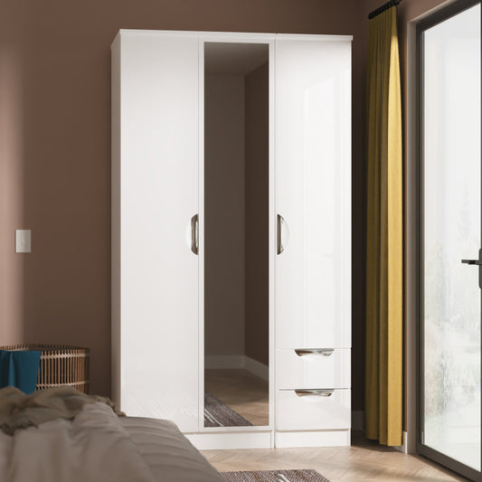 Camden Tall Triple Mirror + Drawer Robe
