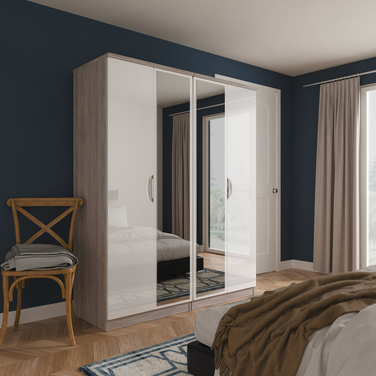 Camden 4 Door 2 Mirror Wardrobe