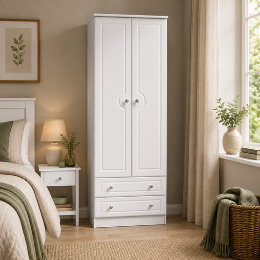 Crystal 2ft 6in 2 Drawer Robe