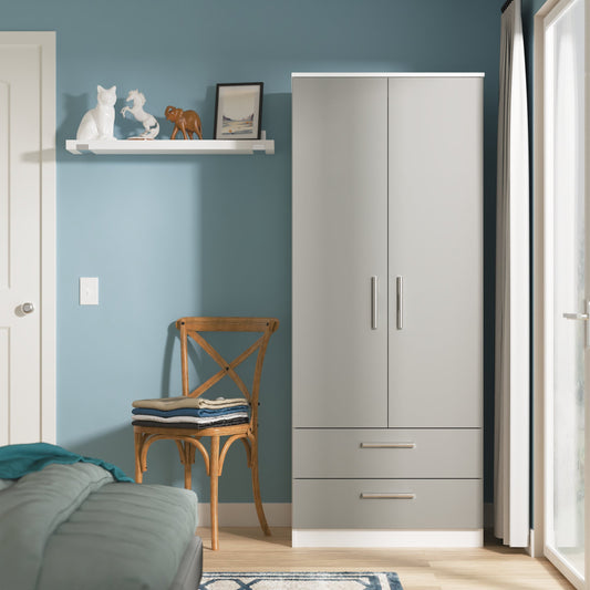 Contrast 2ft 6in 2 Drawer Robe