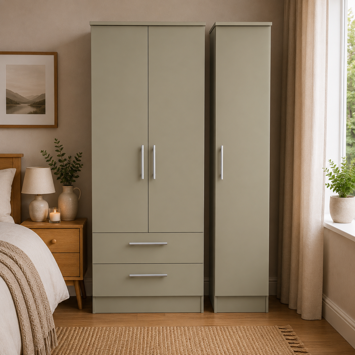 Contrast Tall Triple 2 Drawer Robe