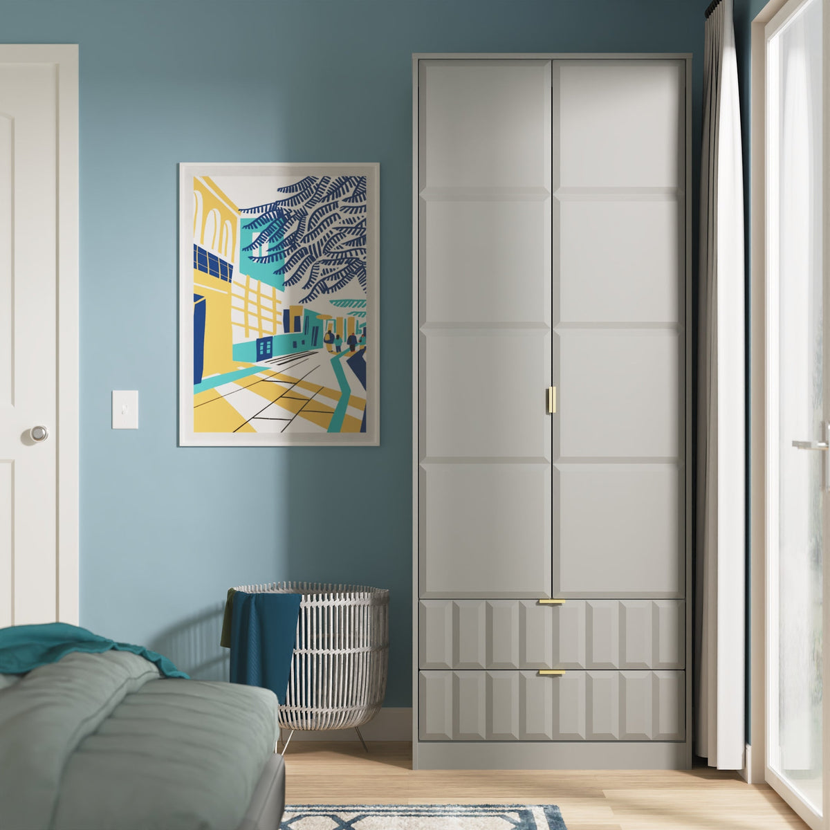 Cube 2 Drawer Wardrobe