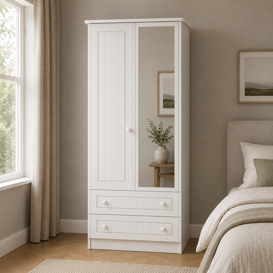 Warwick Tall 2ft 6in 2 Drawer Mirror Robe