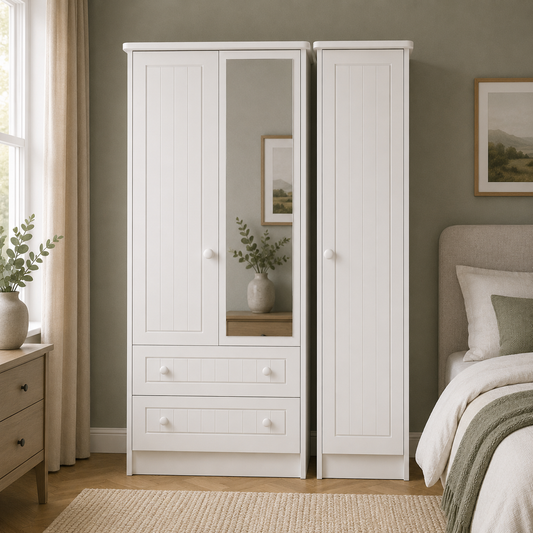 Warwick Tall Triple 2 Drawer Mirror Robe