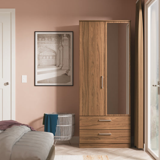 Devon Tall 2 Drawer Mirror Robe