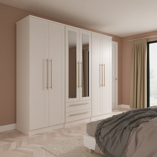 Haworth 6 Door 2 Drawer Centre Mirror Robe