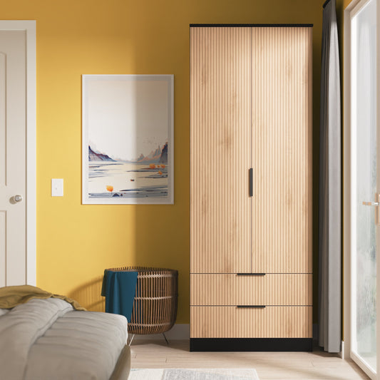 Java Tall 2ft 6in 2 Drawer Robe