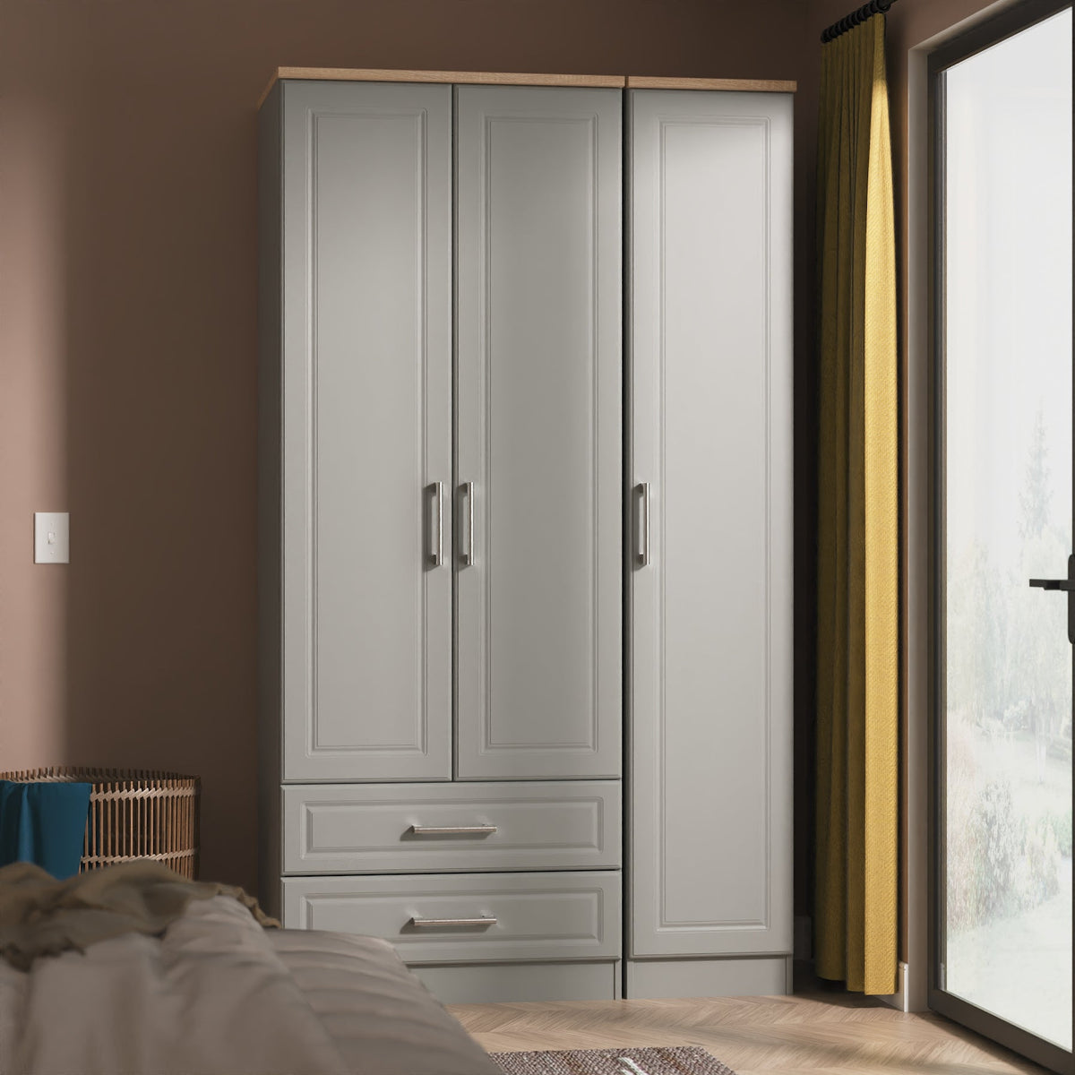 Kent Tall Triple 2 Drawer Robe