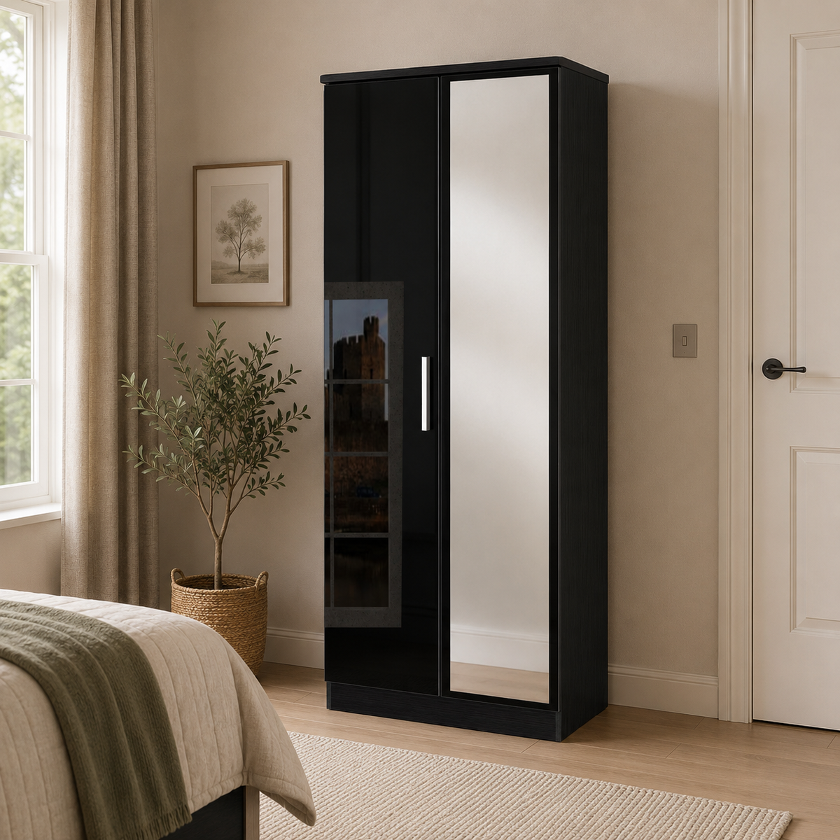 Knightsbridge 2ft 6in Mirror Robe