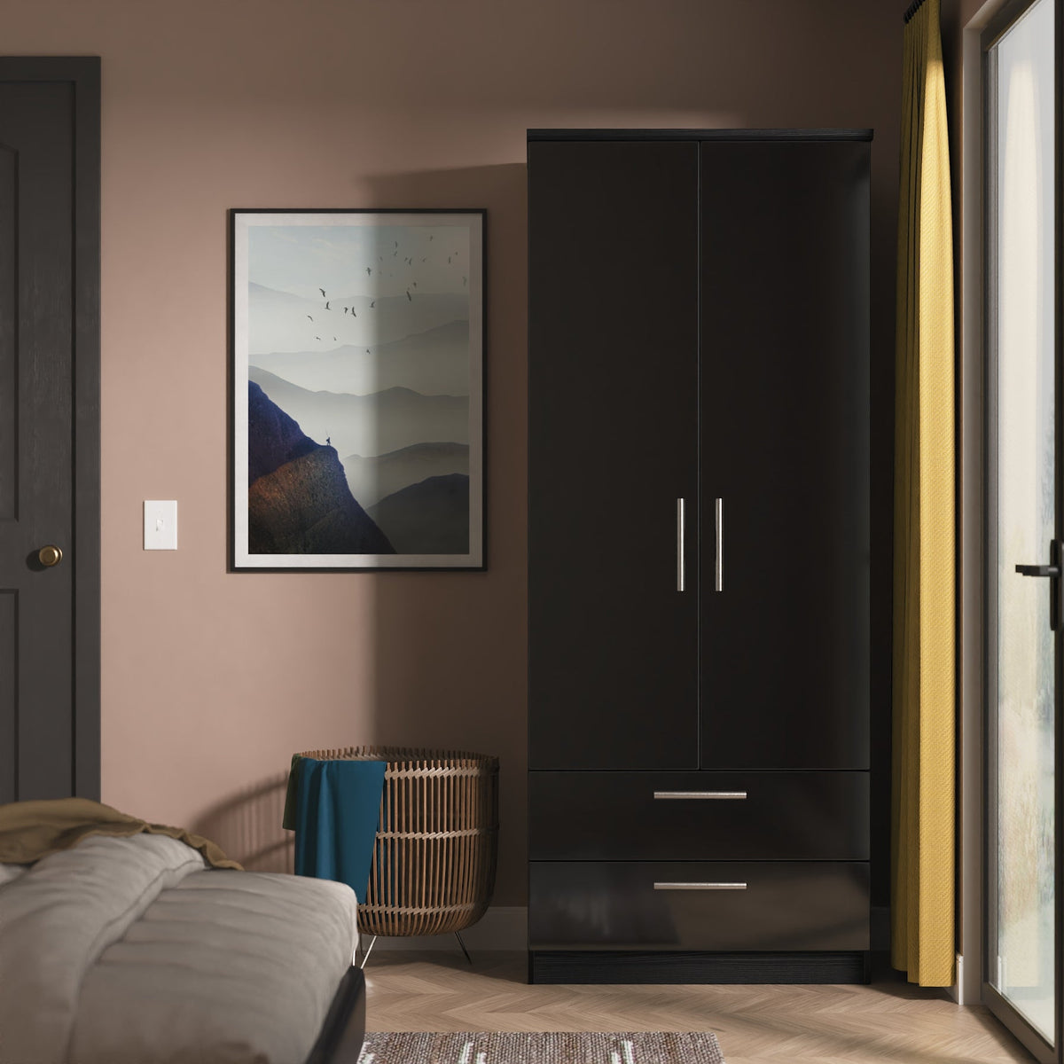 Knightsbridge Tall 2ft 6in 2 Drawer Robe
