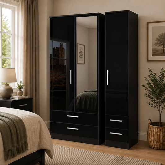 Knightsbridge Triple 2 Drawer Mirror + Drawer Robe