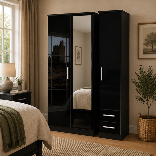 Knightsbridge Tall Triple Mirror + Drawer Robe