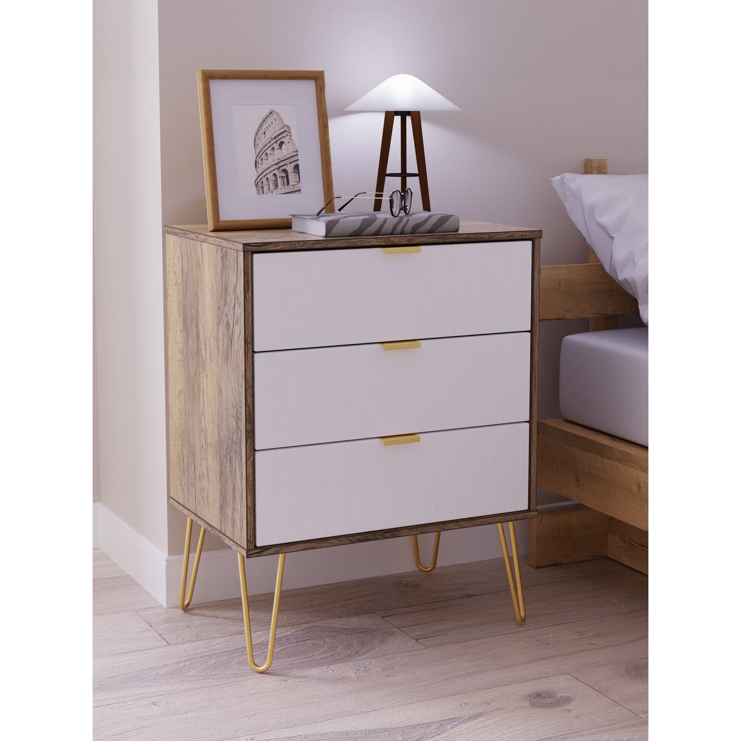 Linear 3 Drawer Midi Chest with Legs