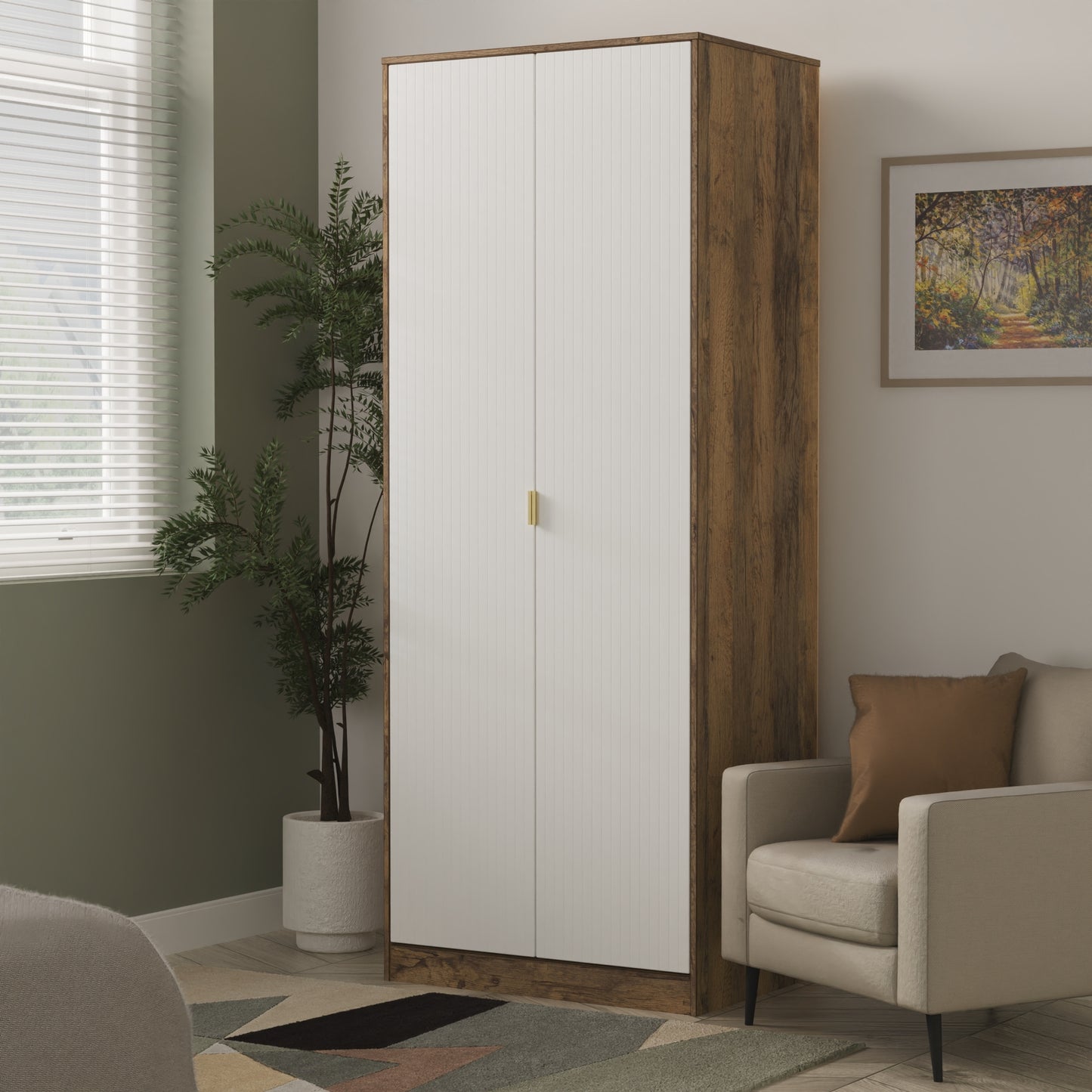 Linear Tall Plain Wardrobe