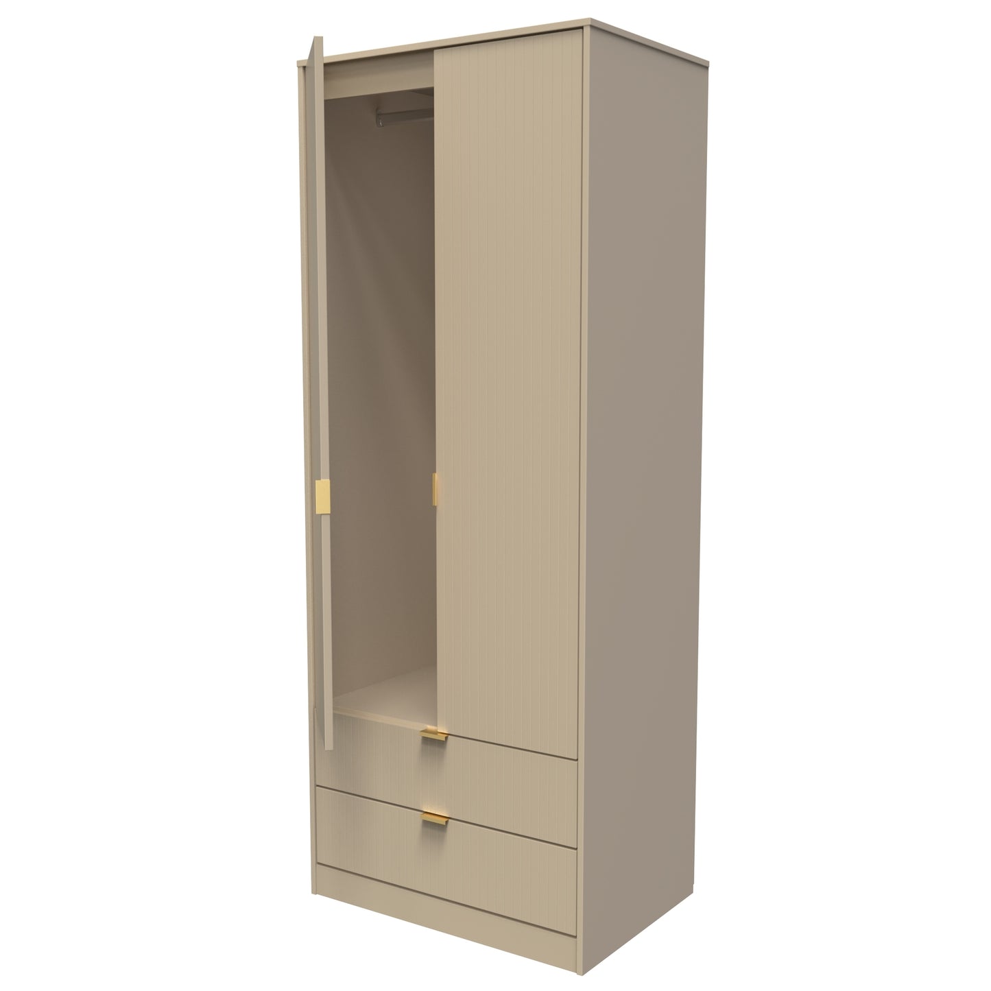 Linear Tall 2 Drawer Wardrobe