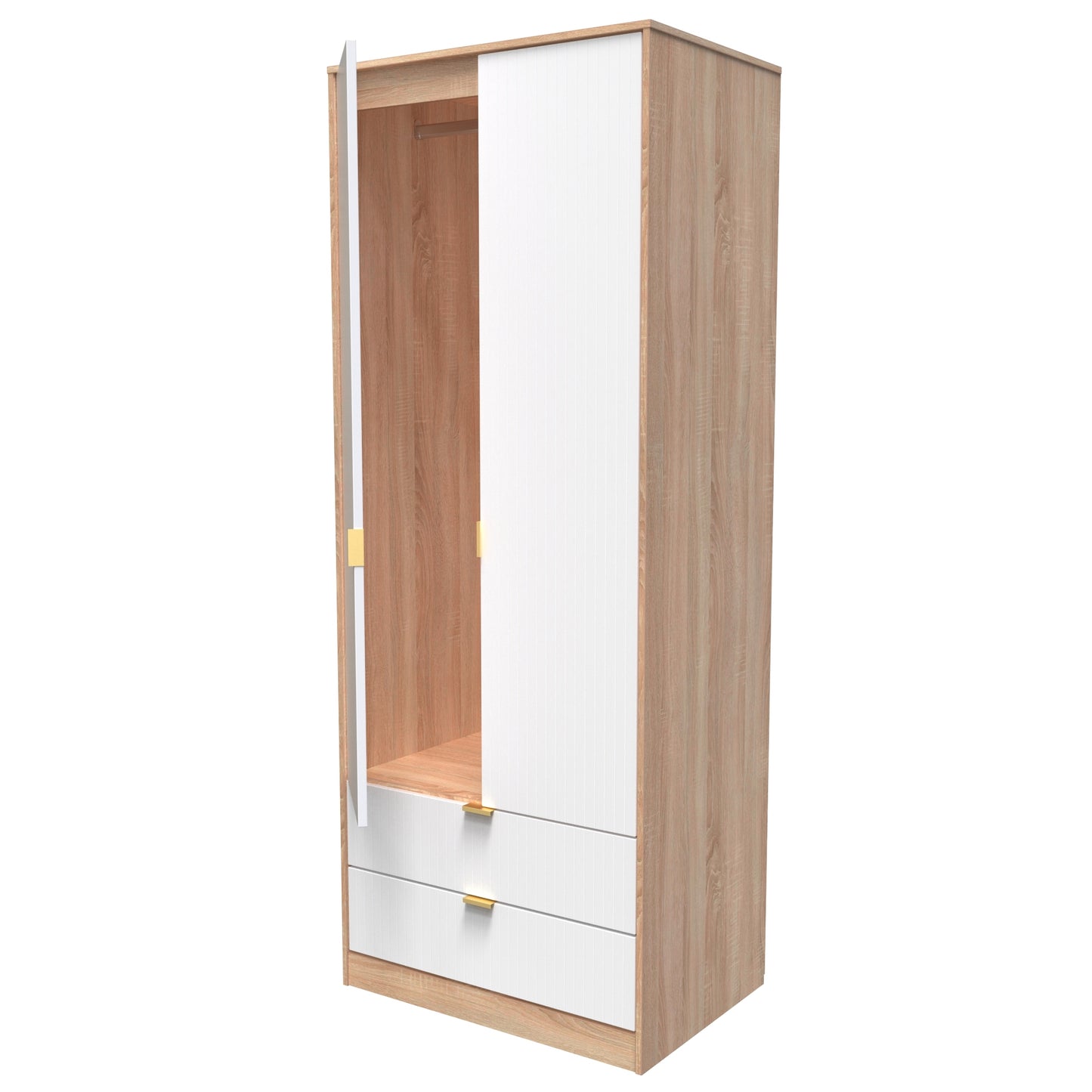 Linear Tall 2 Drawer Wardrobe