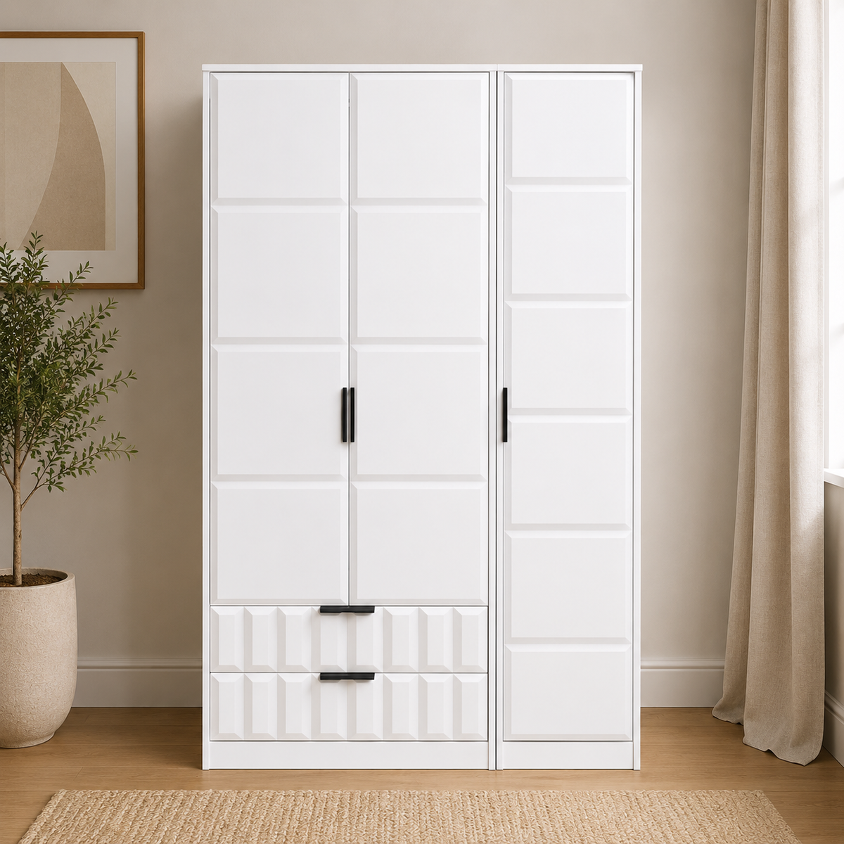 New York Tall Triple 2 Drawer Robe