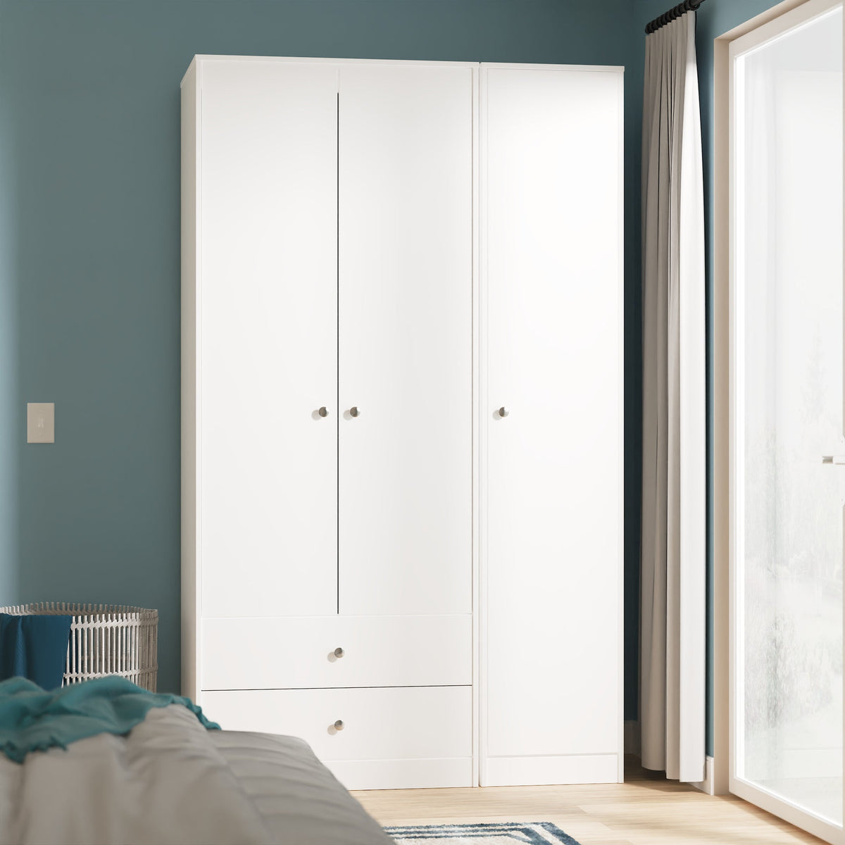 Padstow Tall Triple 2 Drawer Robe