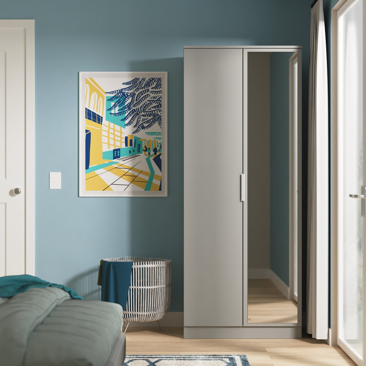 Plymouth Tall 2ft 6in Mirror Robe