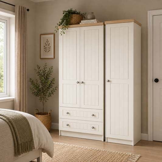 Rome Tall Triple 2 Drawer Robe