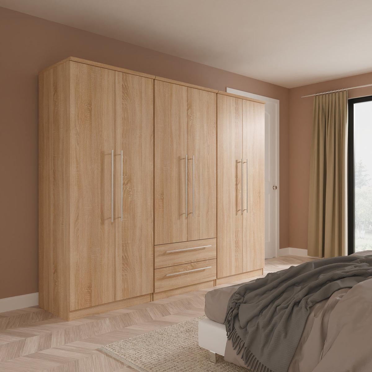 Sherwood 6 Door 2 Drawer Wardrobe