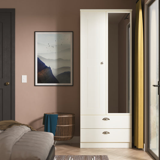 Victoria Tall 2ft 6in 2 Drawer Mirror Robe
