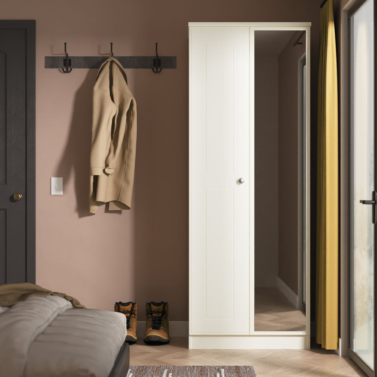 Victoria Tall 2ft 6in Mirror Robe