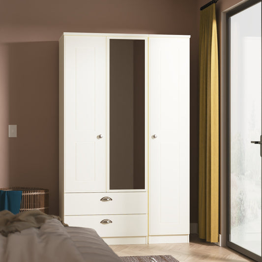 Victoria Triple 2 Drawer Mirror Robe