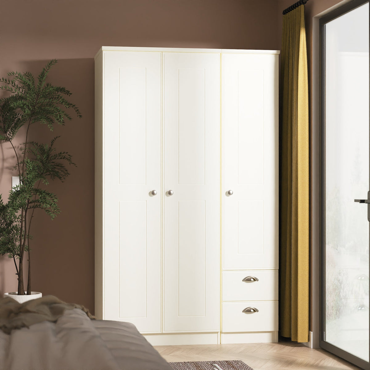 Victoria Triple Plain + Drawer Robe