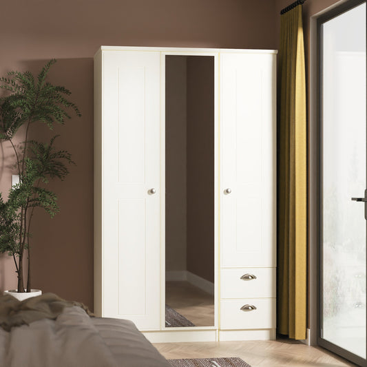 Victoria Tall Triple Mirror + Drawer Robe