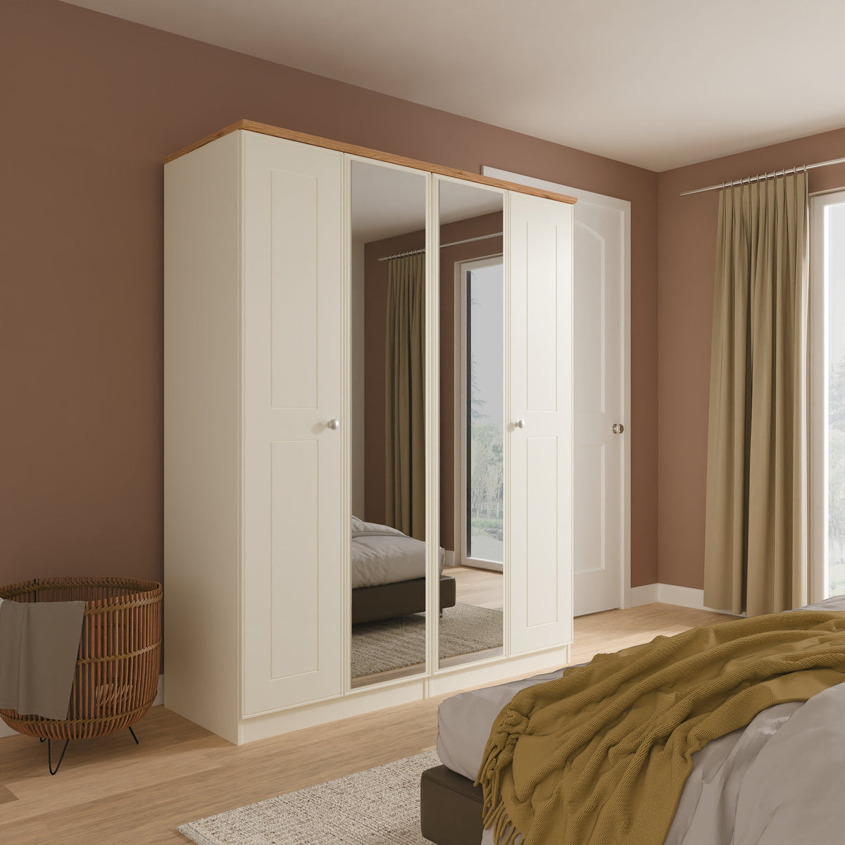 Victoria 4 Door 2 Mirror Wardrobe