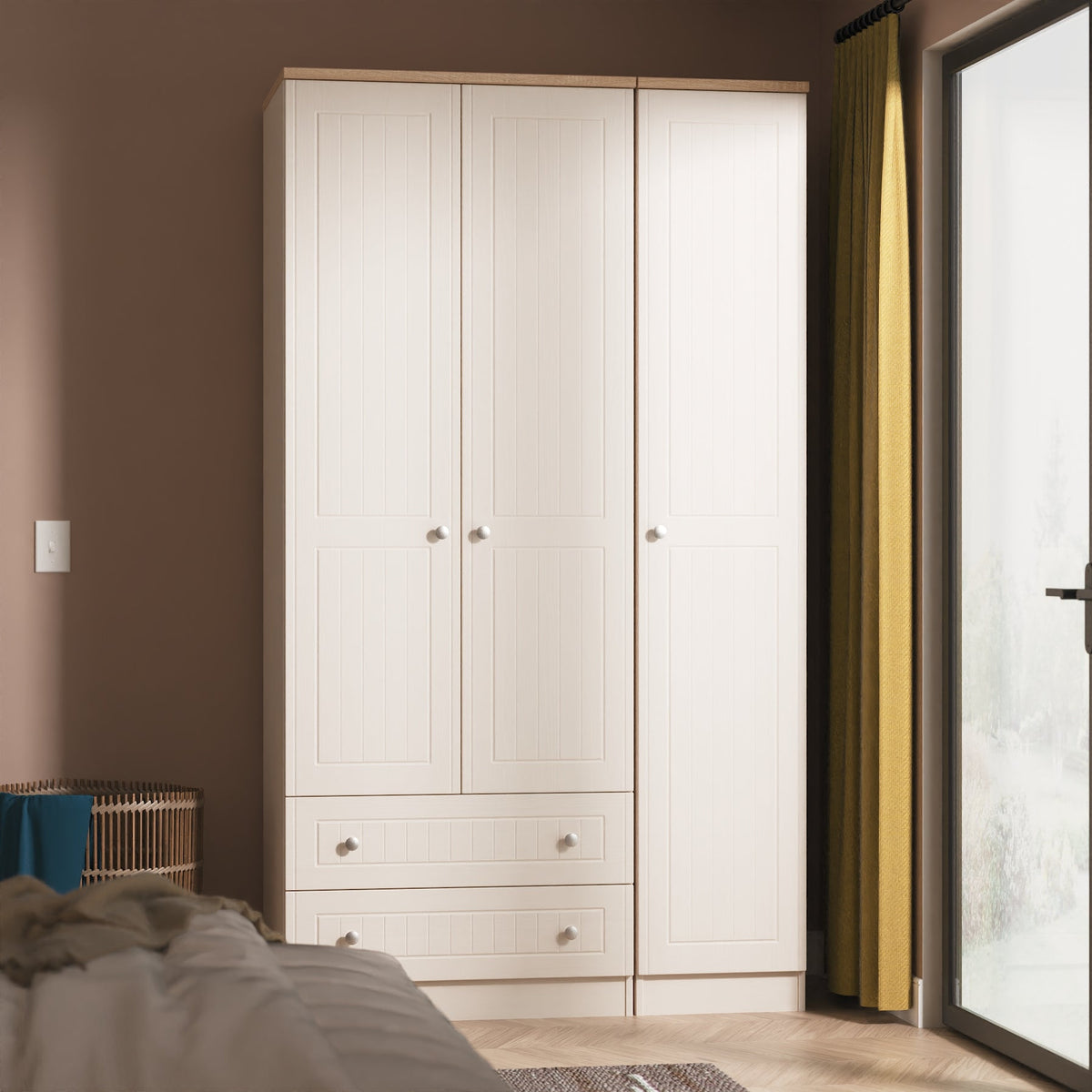 Vienna Triple 2 Drawer Mirror Robe