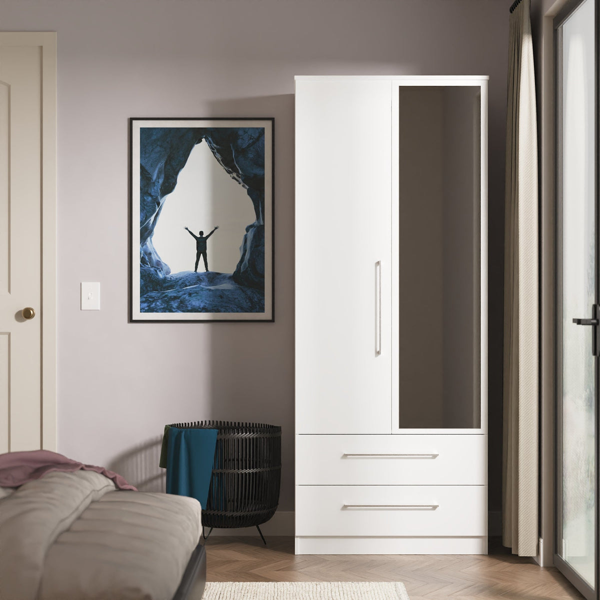 Worcester 2ft 6in 2 Drawer Mirror Robe