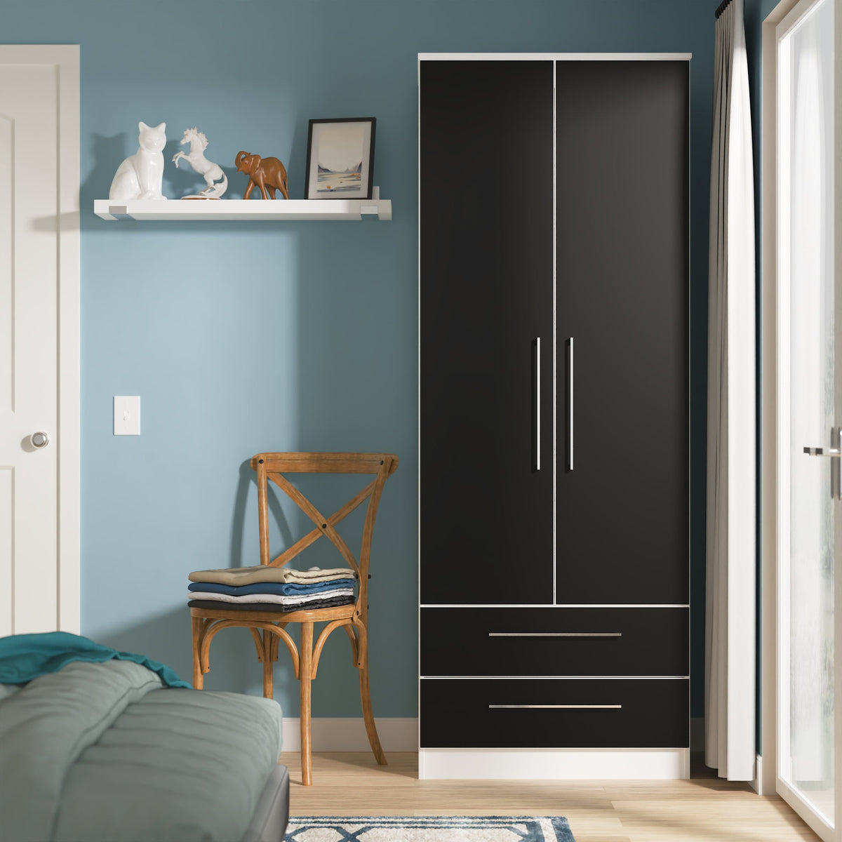 Worcester Tall 2ft 6in 2 Drawer Robe